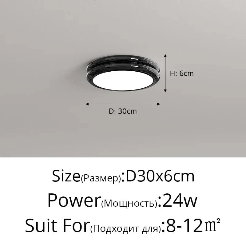 Plafonnier à Spectre Complet Anti-Bleu pour Protection des Yeux | Marco Lucetti Noir D30x6cm 24W