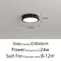 Plafonnier à Spectre Complet Anti-Bleu pour Protection des Yeux | Marco Lucetti Noir D30x6cm 24W