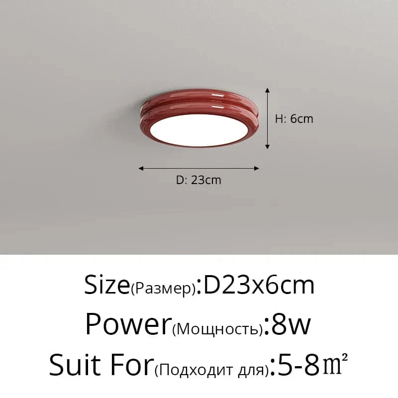 Plafonnier à Spectre Complet Anti-Bleu pour Protection des Yeux | Marco Lucetti Rouge D23x6cm 8W