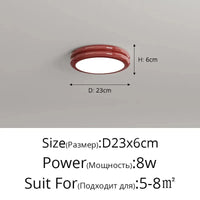 Plafonnier à Spectre Complet Anti-Bleu pour Protection des Yeux | Marco Lucetti Rouge D23x6cm 8W