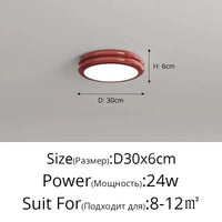 Plafonnier à Spectre Complet Anti-Bleu pour Protection des Yeux | Marco Lucetti Rouge D30x6cm 24W