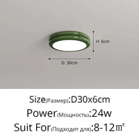 Plafonnier à Spectre Complet Anti-Bleu pour Protection des Yeux | Marco Lucetti Vert D30x6cm 24W