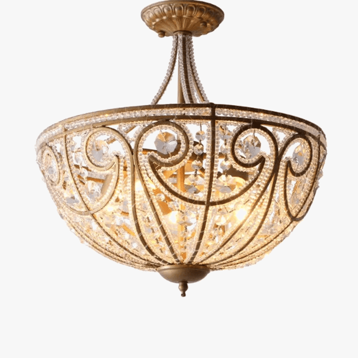 Plafonnier Américain en Fer Forgé - Éclairage Luxe Cristal | Marco Lucetti