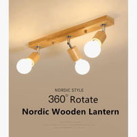 Plafonnier avec spots Projecteur de style nordique LED pour couloir ou salle à manger, design japonais en bois massif | Marco Lucetti