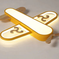 Plafonnier Avion LED - Jaune et Bleu - Design Minimaliste - Plafonnier en Bois - Chambre Enfant | Marco Lucetti