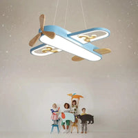 Plafonnier Avion LED - Jaune et Bleu - Design Minimaliste - Plafonnier en Bois - Chambre Enfant | Marco Lucetti