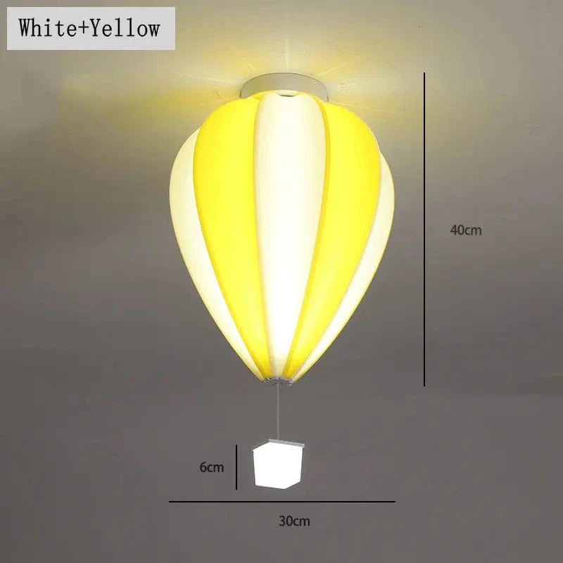 Plafonnier Ballon à Air Chaud Design Mignon avec Télécommande - Collection Exclusif Glam Maison | Marco Lucetti Blanc et jaune
