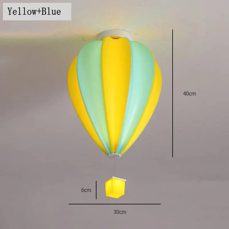 Plafonnier Ballon à Air Chaud Design Mignon avec Télécommande - Collection Exclusif Glam Maison | Marco Lucetti Jaune et bleu