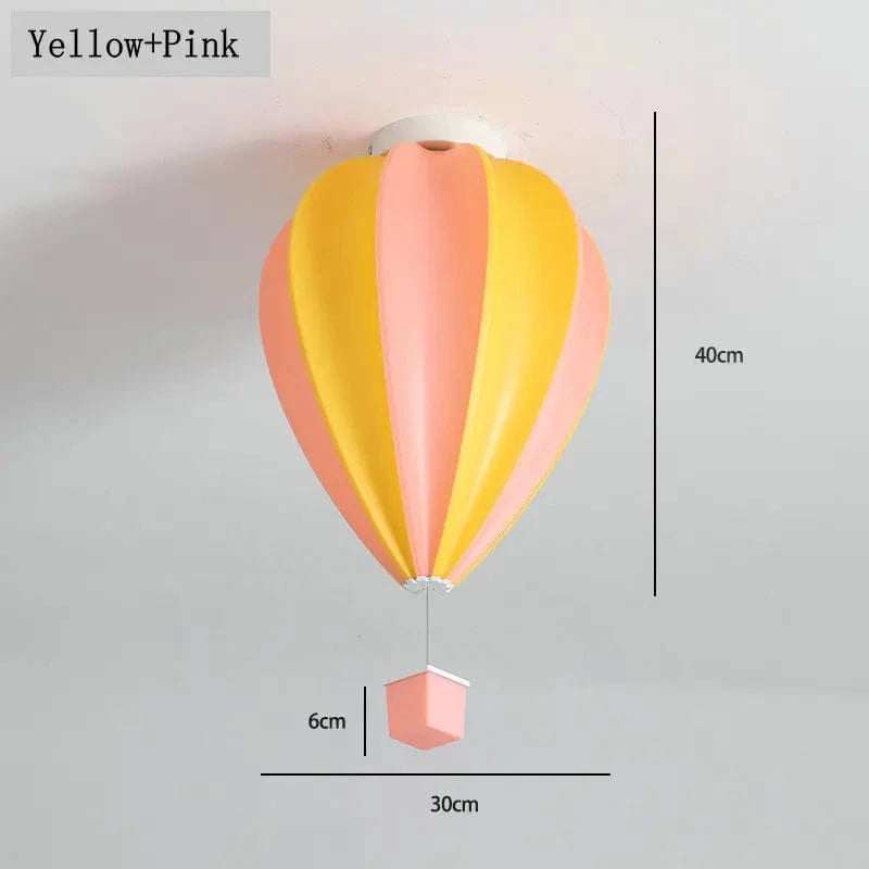 Plafonnier Ballon à Air Chaud Design Mignon avec Télécommande - Collection Exclusif Glam Maison | Marco Lucetti Jaune et rose