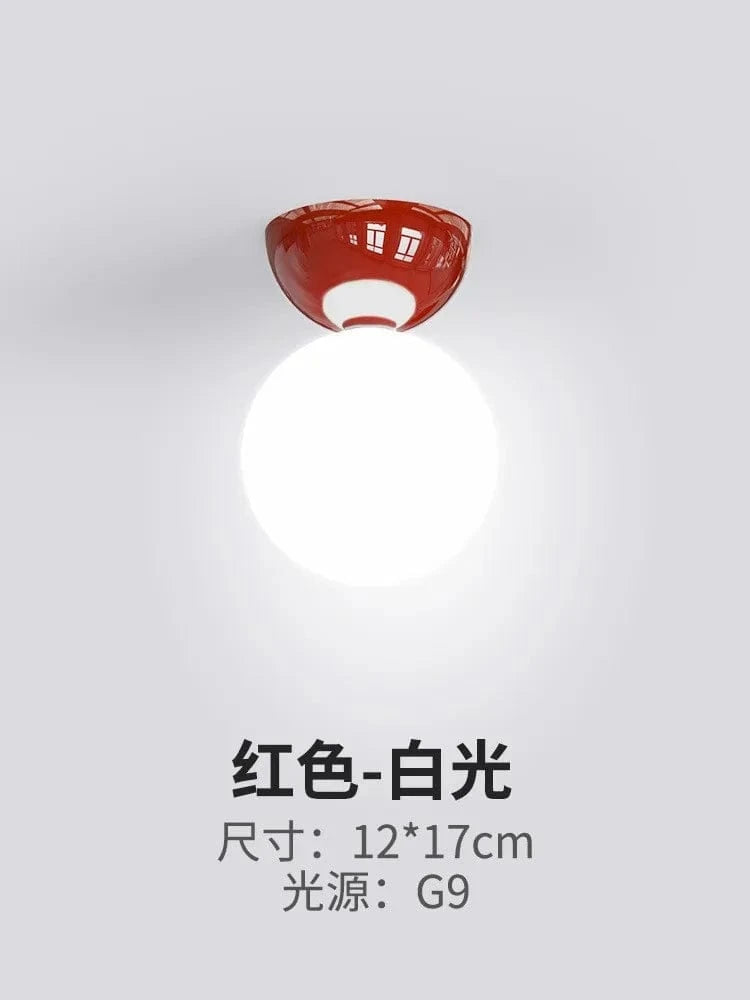 Plafonnier Bauhaus Série Crème - Style Médiéval Simplifié | Marco Lucetti Rouge