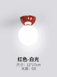 Plafonnier Bauhaus Série Crème - Style Médiéval Simplifié | Marco Lucetti Rouge