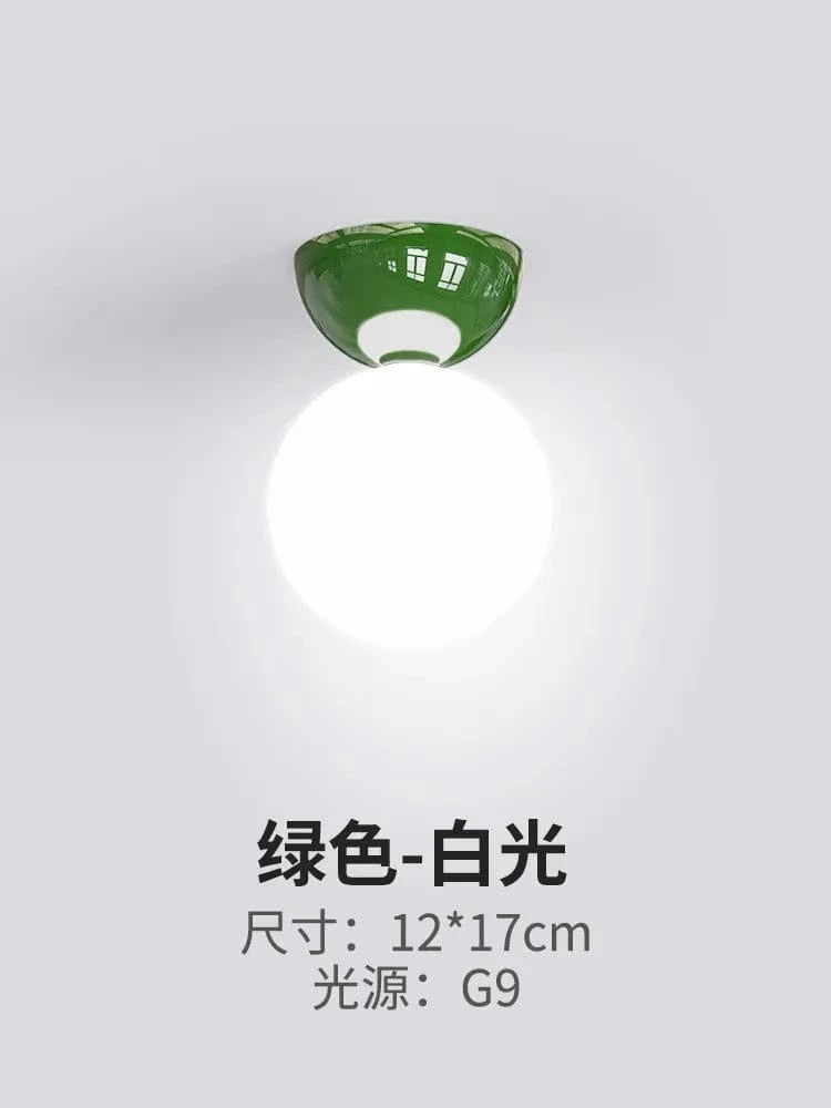 Plafonnier Bauhaus Série Crème - Style Médiéval Simplifié | Marco Lucetti Vert