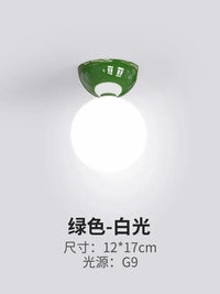 Plafonnier Bauhaus Série Crème - Style Médiéval Simplifié | Marco Lucetti Vert