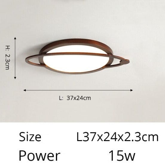 Plafonnier Benilde : Design Scandinave et Rond | Marco Lucetti A - Walnut - 37cm / Froide