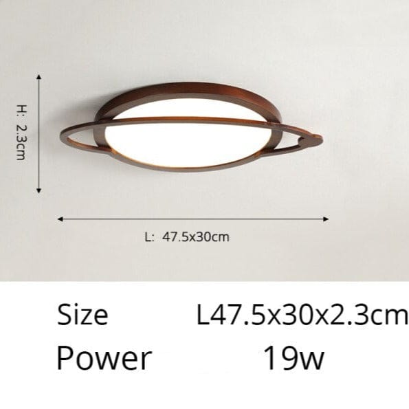 Plafonnier Benilde : Design Scandinave et Rond | Marco Lucetti A - Walnut - 47cm / Chaude