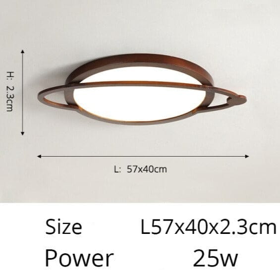 Plafonnier Benilde : Design Scandinave et Rond | Marco Lucetti A - Walnut - 57cm / Chaude