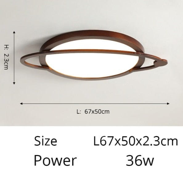 Plafonnier Benilde : Design Scandinave et Rond | Marco Lucetti A - Walnut - 67cm / Chaude