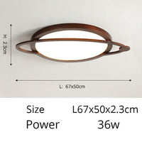 Plafonnier Benilde : Design Scandinave et Rond | Marco Lucetti A - Walnut - 67cm / Chaude