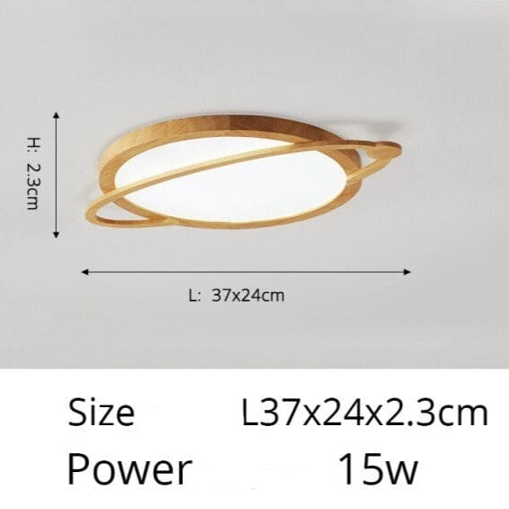 Plafonnier Benilde : Design Scandinave et Rond | Marco Lucetti A - Wooden - 37cm / Chaude