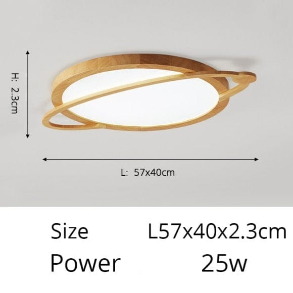 Plafonnier Benilde : Design Scandinave et Rond | Marco Lucetti A - Wooden - 57cm / Chaude