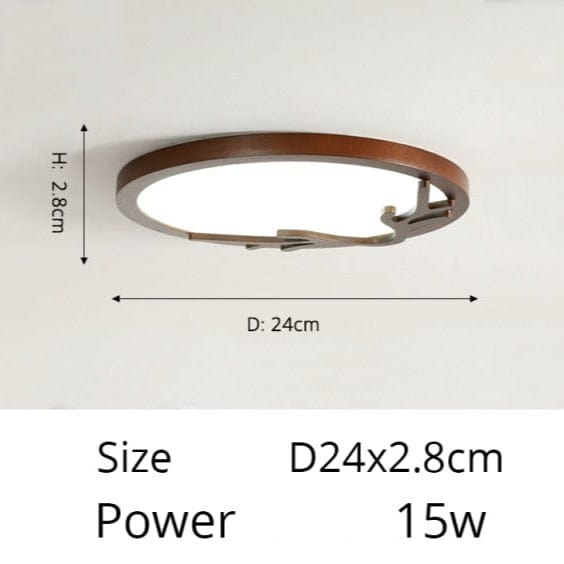 Plafonnier Benilde : Design Scandinave et Rond | Marco Lucetti B - Walnut - 24cm / Chaude