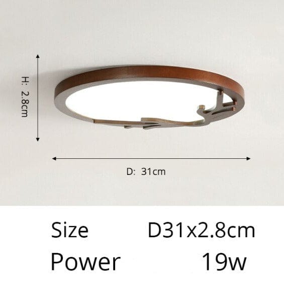 Plafonnier Benilde : Design Scandinave et Rond | Marco Lucetti B - Walnut - 31cm / Chaude