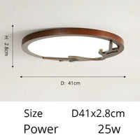 Plafonnier Benilde : Design Scandinave et Rond | Marco Lucetti B - Walnut - 41cm / Chaude