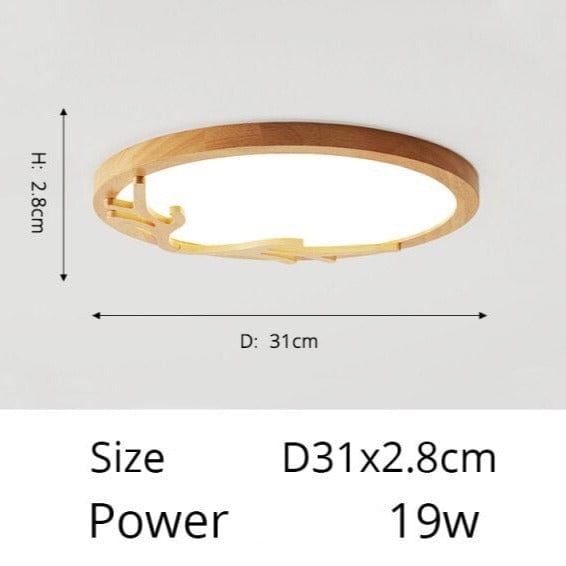 Plafonnier Benilde : Design Scandinave et Rond | Marco Lucetti B - Wooden - 31cm / Chaude