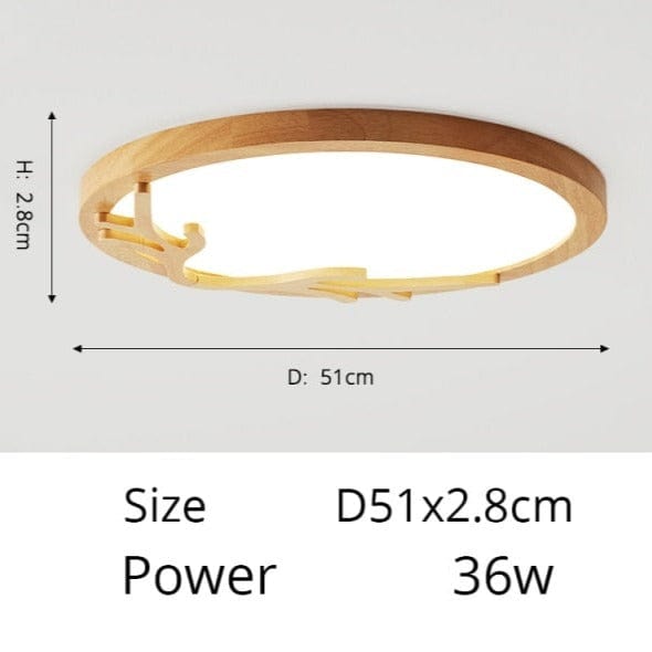 Plafonnier Benilde : Design Scandinave et Rond | Marco Lucetti B - Wooden - 51cm / Chaude