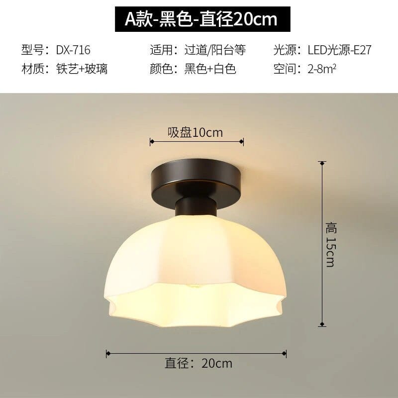 Plafonnier Blanc Moderne | Marco Lucetti Abat-jour en verre 4