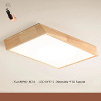 Plafonnier bois massif LED Nordikraft | Marco Lucetti 80X60X8CM