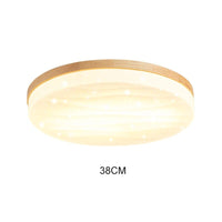 Plafonnier bois nordique japonais LED | Marco Lucetti Rond 38cm / Blanc chaud