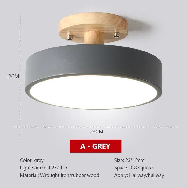 Plafonnier Bois Nordique LED Circulaire. | Marco Lucetti CL130 A Gris / Blanc froid