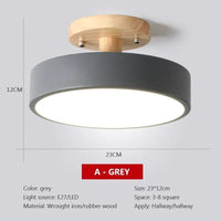 Plafonnier Bois Nordique LED Circulaire. | Marco Lucetti CL130 A Gris / Blanc froid