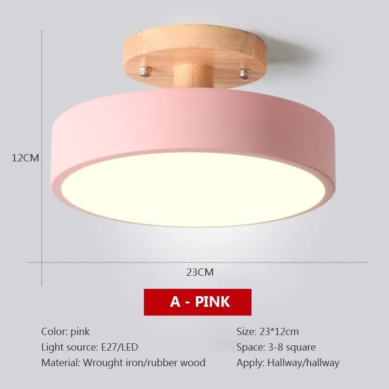 Plafonnier Bois Nordique LED Circulaire. | Marco Lucetti CL130 A Rose / Blanc froid