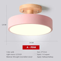 Plafonnier Bois Nordique LED Circulaire. | Marco Lucetti CL130 A Rose / Blanc froid
