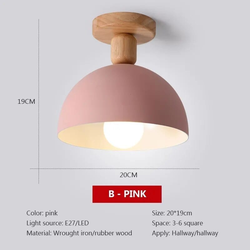 Plafonnier Bois Nordique LED Circulaire. | Marco Lucetti CL130 B Rose / Blanc froid