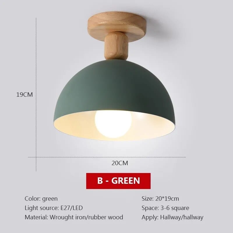 Plafonnier Bois Nordique LED Circulaire. | Marco Lucetti CL130 B Vert / Blanc froid