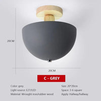 Plafonnier Bois Nordique LED Circulaire. | Marco Lucetti CL130 C Gris / Blanc froid