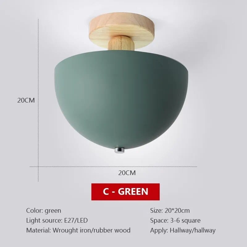 Plafonnier Bois Nordique LED Circulaire. | Marco Lucetti CL130 C Vert / Blanc froid