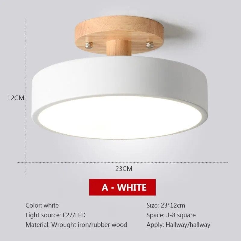 Plafonnier Bois Nordique LED Circulaire. | Marco Lucetti CL130A Blanc / Blanc froid