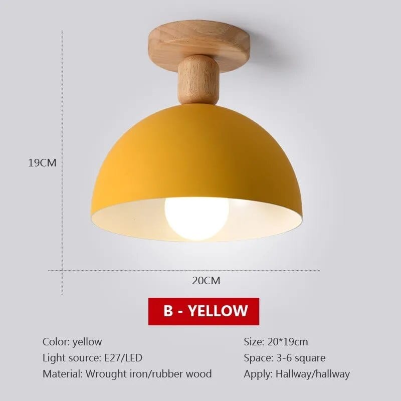 Plafonnier Bois Nordique LED Circulaire. | Marco Lucetti CL130B Jaune / Blanc froid