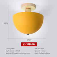 Plafonnier Bois Nordique LED Circulaire. | Marco Lucetti CL130C Jaune / Blanc froid