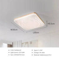 Plafonnier Bois Nordique Moderne | Marco Lucetti B30CM / Lumière blanche