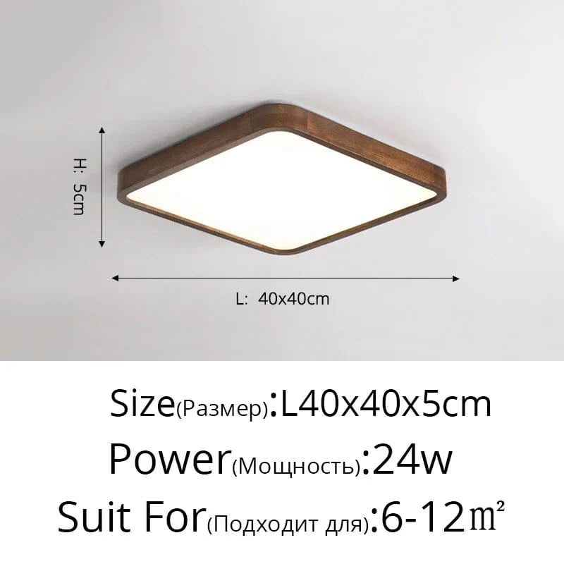 Plafonnier boisé pour illuminer votre intérieur | Marco Lucetti Carré 40x40cm / Blanc froid PAS de télécommande