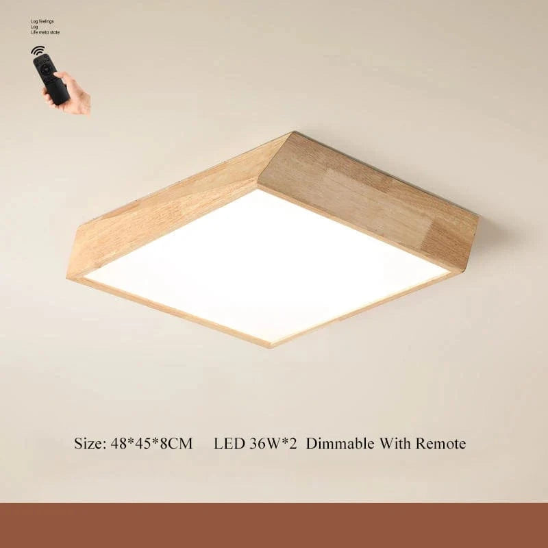 Plafonnier BOTIMI Bois Massif LED Modèle Nordique | Marco Lucetti 48x45x8CM