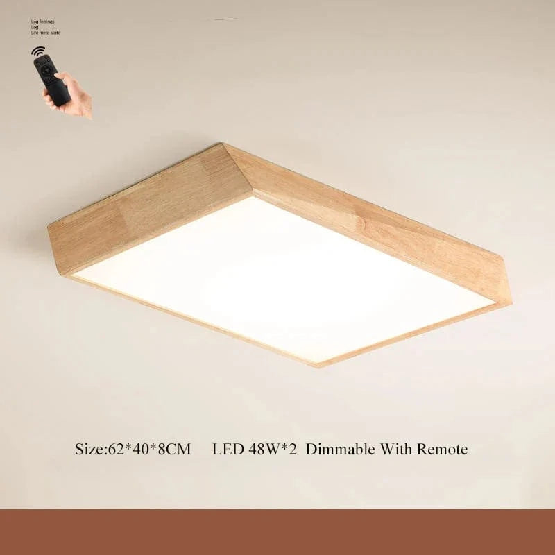 Plafonnier BOTIMI Bois Massif LED Modèle Nordique | Marco Lucetti 62X40X8CM