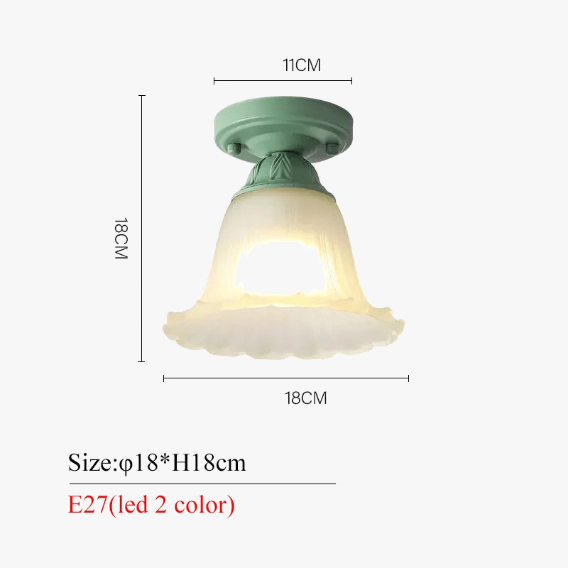 Plafonnier Botimi Campagne en Verre Dépoli et Métal Vert | Marco Lucetti