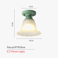 Plafonnier Botimi Campagne en Verre Dépoli et Métal Vert | Marco Lucetti