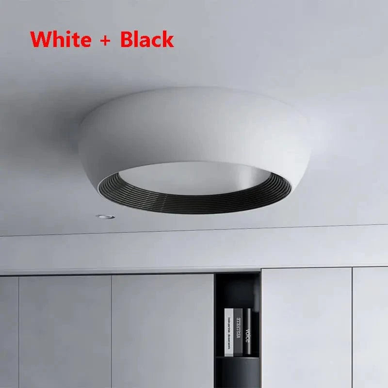 Plafonnier Boxy : Style italien en métal | Marco Lucetti Blanc et noir / Diamètre 35cm / Blanc chaud